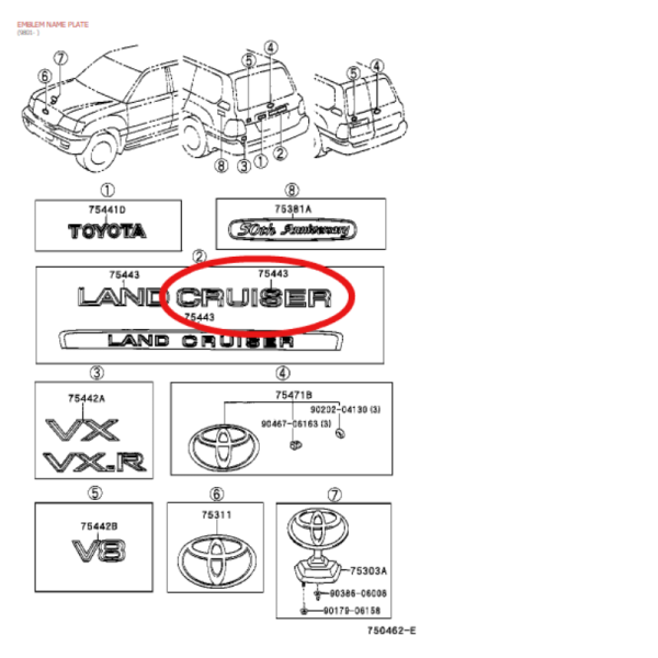 LOGO "CRUISER" PORTON TRASERO J-10