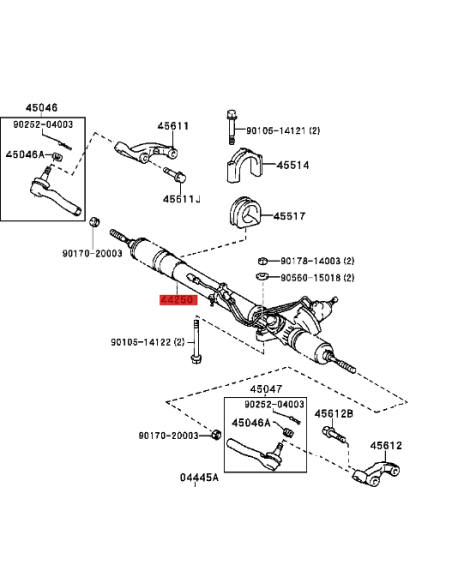 cremallera de  direccion   44250-60100  a partir del 08-2002