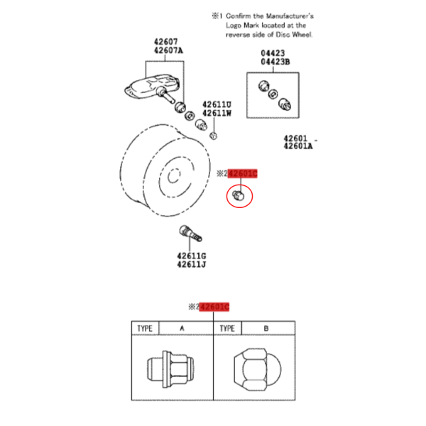 TUERCA LLANTA ALUMINIO J12/15 LAND CRUISER
