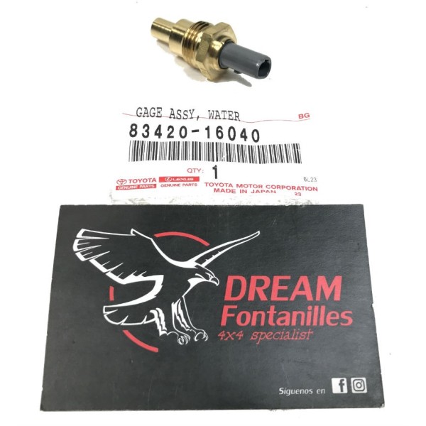 SENSOR TEMPERATURA AGUA  MOTOR J8 (POSTERIOR 08/92) ORIGINAL TOYOTA