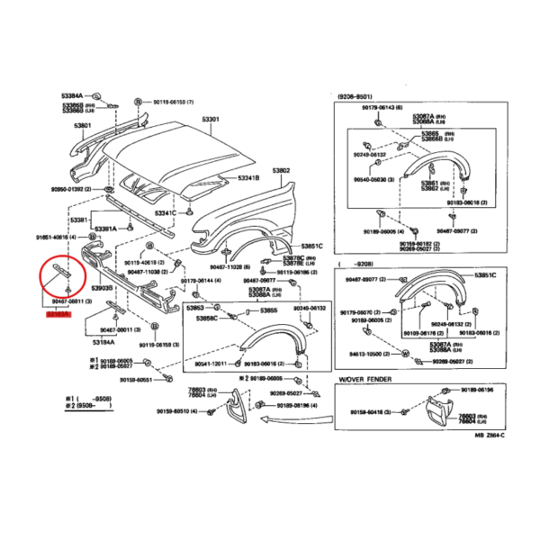 GOMA CAPO PROTECTOR FARO DERECHO  J8 ORIGINAL TOYOTA