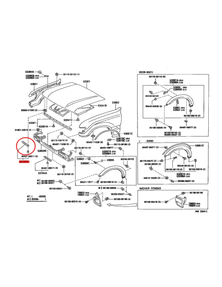 GOMA CAPO PROTECTOR FARO DERECHO  J8 ORIGINAL TOYOTA