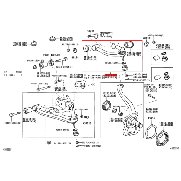 TRAPECIO SUPERIOR DELANTERO DERECHO  J10 ORIGINAL TOYOTA