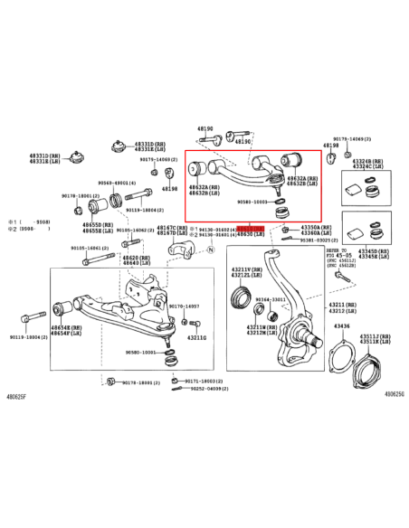 TRAPECIO SUPERIOR DELANTERO DERECHO  J10 ORIGINAL TOYOTA