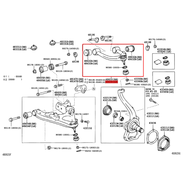 TRAPECIO SUPERIOR DELANTERO IZQUIERDO  J10 ORIGINAL TOYOTA