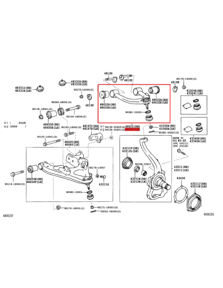 TRAPECIO SUPERIOR DELANTERO IZQUIERDO  J10 ORIGINAL TOYOTA
