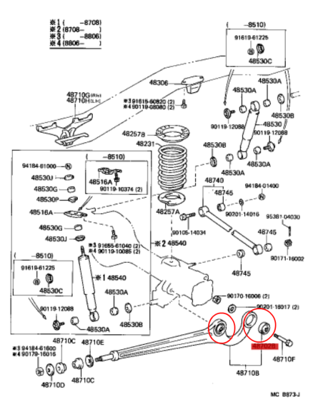 SILENTBLOCK TIRANTE TRASERO J7 ORIGINAL TOYOTA LAND CRUISER
