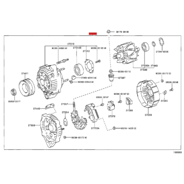 alternador de 120 A, original TOYOTA
