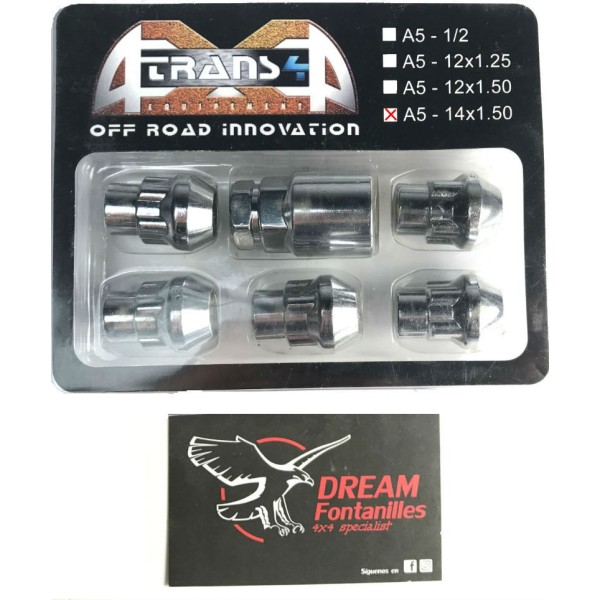 KIT TUERCAS ANTIRROBO LLANTA CHAPA (14X1.50)  GOSS