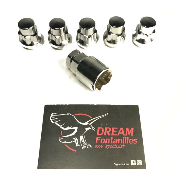 KIT TUERCAS ANTIRROBO LLANTA CHAPA (14X1.50)  GOSS