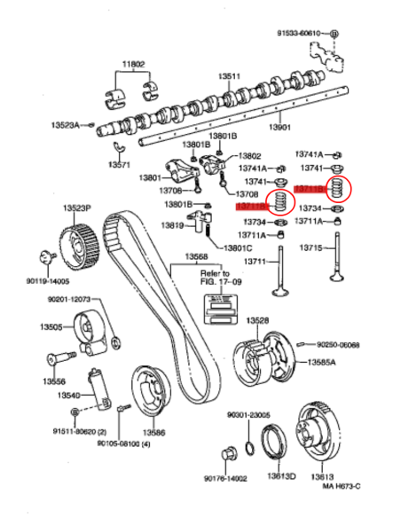 MUELLE VALVULA ADMISION O ESCAPE  J8/10  ORIGINAL TOYOTA LAND CRUISER