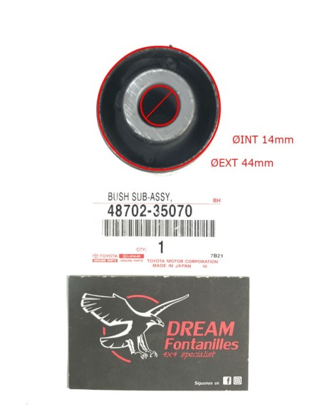 SILENTBLOCK  TIRANTE TRASERO INFERIOR  J9/4RUNNER ORIGINAL TOYOTA