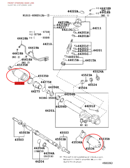 FUELLE GUARDAPOLVO CREMALLERA J9 ORIGINAL TOYOTA LAND CRUISER