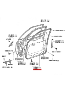 GOMA EXTERIOR PUERTA IZQUIERDA DELANTERA  J8 ORIGINAL TOYOTA LAND CRUISER 2