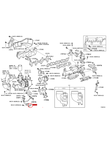 JUNTA TUBO ACEITE ENGRASE TURBO  J15 ORIGINAL TOYOTA LAND CRUISER