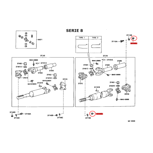 TUERCA CARDAN TRASERA J8 ORIGINAL TOYOTA LAND CRUISER