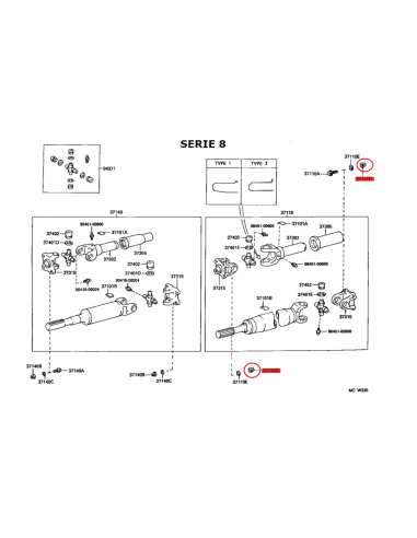TUERCA CARDAN TRASERA J8 ORIGINAL TOYOTA LAND CRUISER