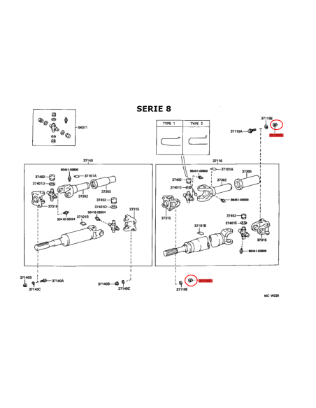 TUERCA CARDAN TRASERA J8 ORIGINAL TOYOTA LAND CRUISER