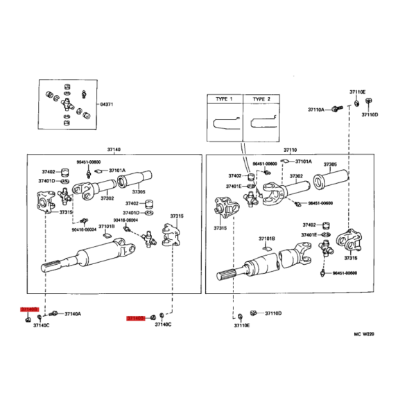 TUERCA CARDAN DELANTERA J8 ORIGINAL TOYOTA LAND CRUISER