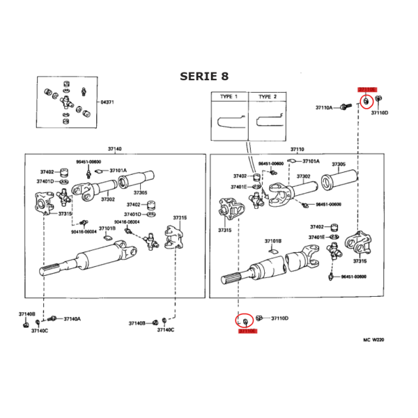 ARANDELA CARDAN TRASERA J8 ORIGINAL TOYOTA LAND CRUISER