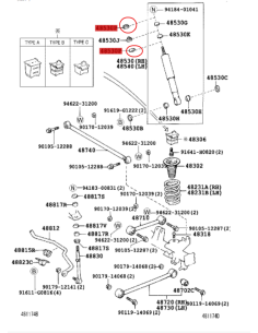 RETENEDOR AMORTIGUADOR TRASERO  J9 ORIGINAL TOYOTA LAND CRUISER 2