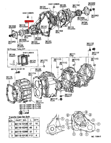 RETEN SALIDA TRANSFER DELANTERA HILUX ORIGINAL TOYOTA