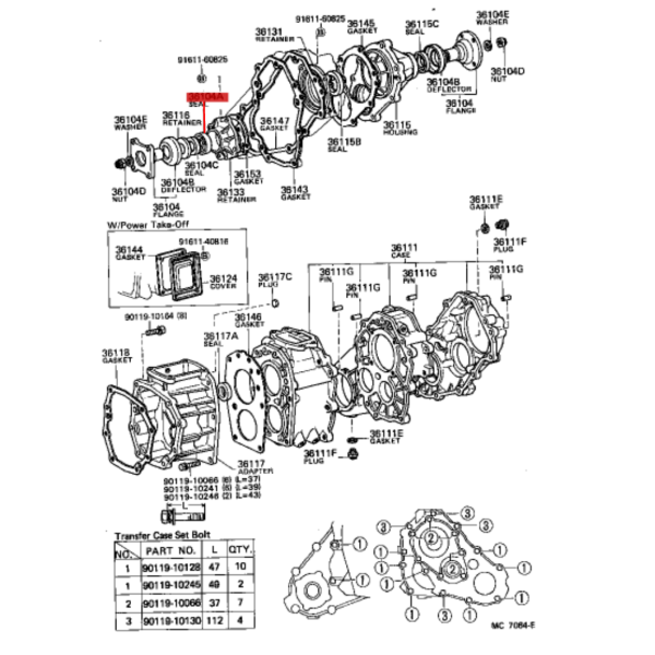 RETEN SALIDA TRANSFER DELANTERA HILUX ORIGINAL TOYOTA
