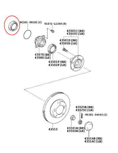 RETEN BUJE DELANTERO J20 ORIGINAL TOYOTA LAND CRUISER