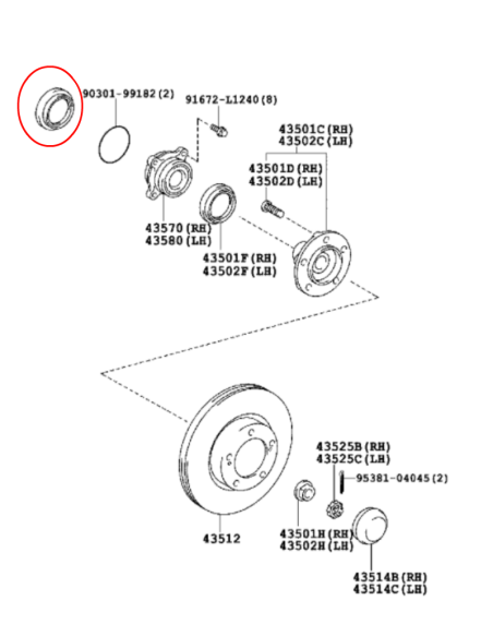 RETEN BUJE DELANTERO J20 ORIGINAL TOYOTA LAND CRUISER