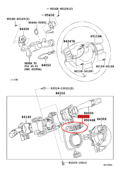 SENSOR DE GIRO VOLANTE FJ CRUISER ORIGINAL TOYOTA