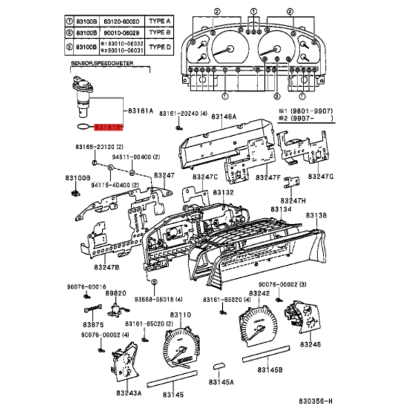 TORICA SENSOR VELOCIMETRO CAJA TRANSFER  J8 ORIGINAL TOYOTA LAND CRUISER