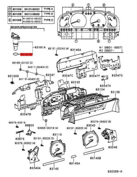 TORICA SENSOR VELOCIMETRO CAJA TRANSFER  J8 ORIGINAL TOYOTA LAND CRUISER