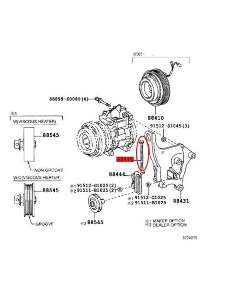 TORNILLO TENSOR POLEA COMPRESOR A/A CALEFACCION J8/10 ORIGINAL TOYOTA LAND CRUISER