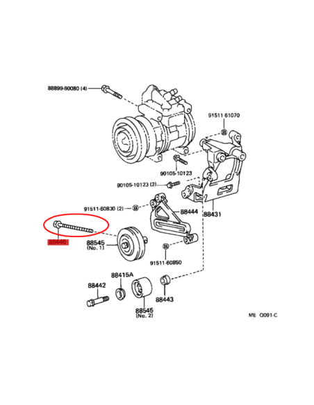 TORNILLO TENSOR POLEA COMPRESOR A/A CALEFACCION J8/10 ORIGINAL TOYOTA LAND CRUISER