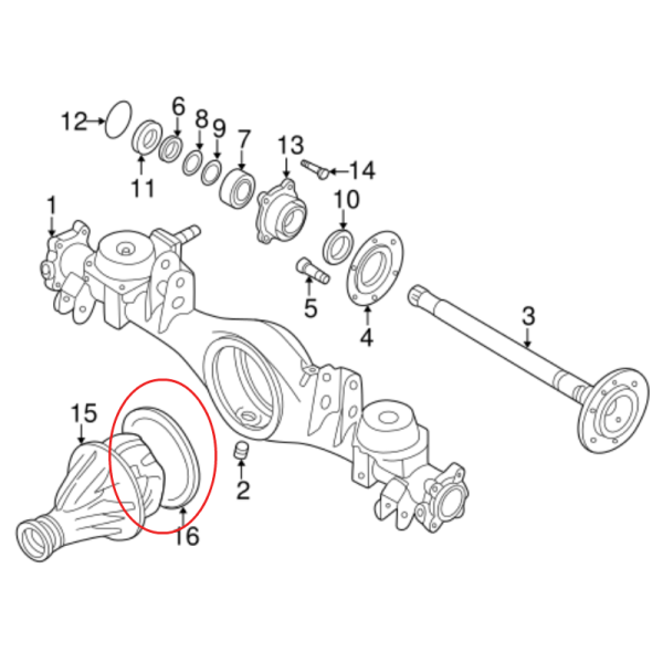 JUNTA DIFERENCIAL DELANTERO/TRASERO NISSAN