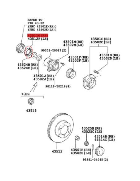 RETEN BUJE DELANTERO DERECHO HILUX VIGO ORIGINAL TOYOTA
