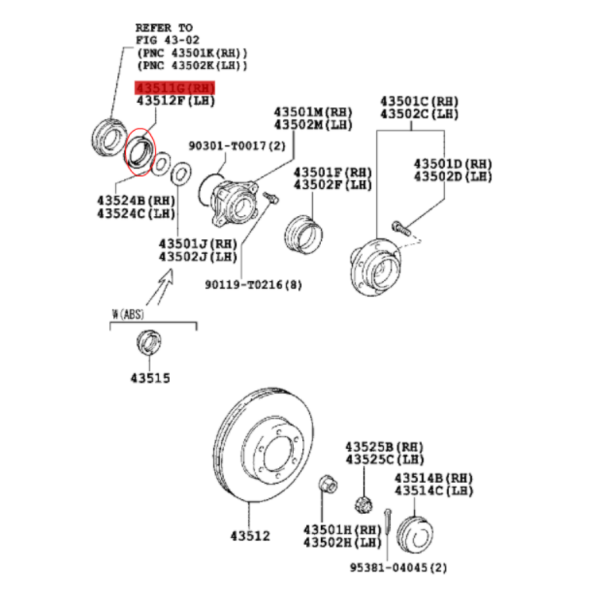 RETEN BUJE DELANTERO DERECHO HILUX VIGO ORIGINAL TOYOTA