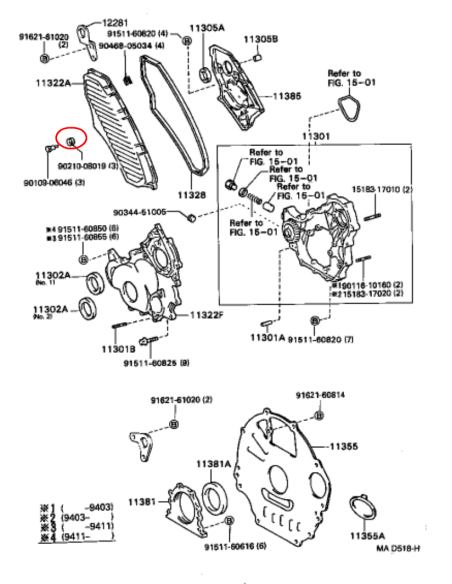 ARANDELA  TAPA DISTRIBUCION J8 (12V) ORIGINAL  TOYOTA LAND CRUISER