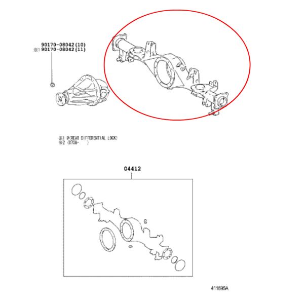 CARCASA EJE DELANTERO J8 CON BLOQUEO ORIGINAL TOYOTA LAND CRUISER