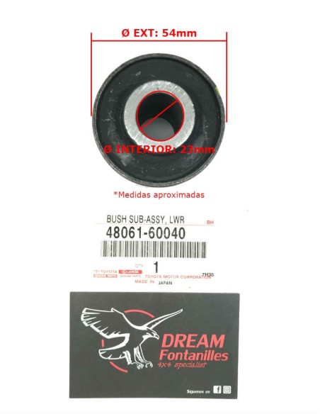 SILENTBLOCK TIRANTE TRASERO J7 LADO CHASIS ORIGINAL TOYOTA LAND CRUISER