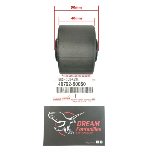 SILENTBLOCK TIRANTE TRASERO J7 LADO EJE ORIGINAL TOYOTA LAND CRUISER