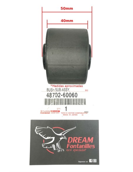 SILENTBLOCK TIRANTE TRASERO J7 LADO EJE ORIGINAL TOYOTA LAND CRUISER