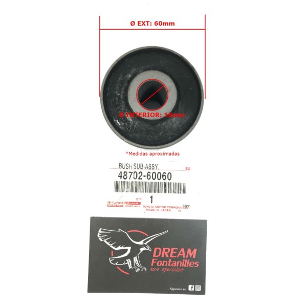 SILENTBLOCK TIRANTE TRASERO J7 LADO EJE ORIGINAL TOYOTA LAND CRUISER