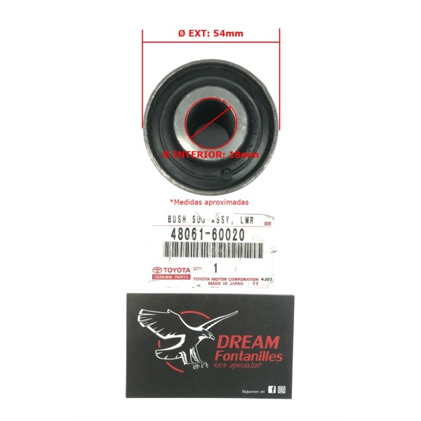 SILENTBLOCK TIRANTE DELANTERO J7 LADO CHASIS ORIGINAL TOYOTA LAND CRUISER