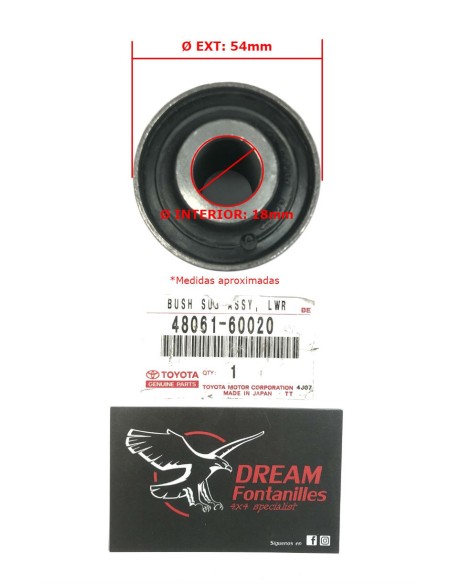 SILENTBLOCK TIRANTE DELANTERO J7 LADO CHASIS ORIGINAL TOYOTA LAND CRUISER