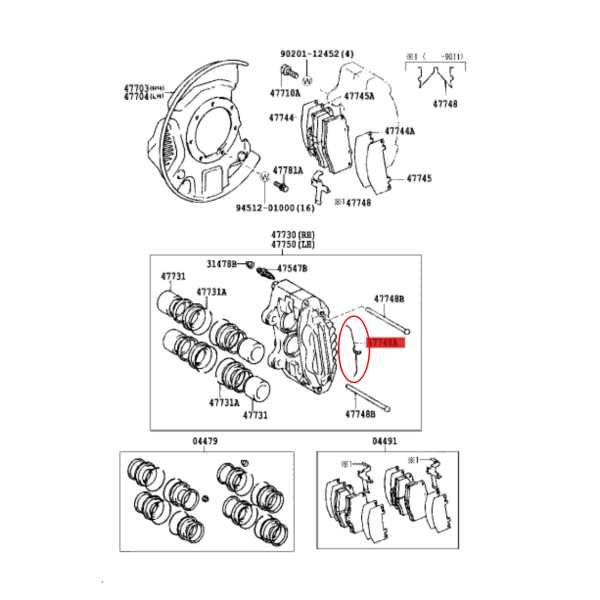 CLIP PASADOR PINZA FRENO DELANTERA J8/9 ORIGINAL TOYOTA LAND CRUISER