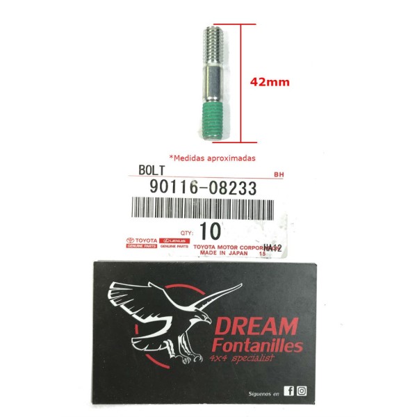 ESPARRAGO 14MM SUJECION DIFERENCIAL DELANTERO J8 ORIGINAL TOYOTA LAND CRUISER