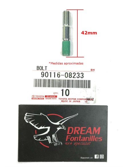 ESPARRAGO 14MM SUJECION DIFERENCIAL DELANTERO J8 ORIGINAL TOYOTA LAND CRUISER