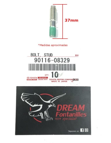 ESPARRAGO DIFERENCIAL DELANTERO 37MM  J8 ORIGINAL TOYOTA LAND CRUISER
