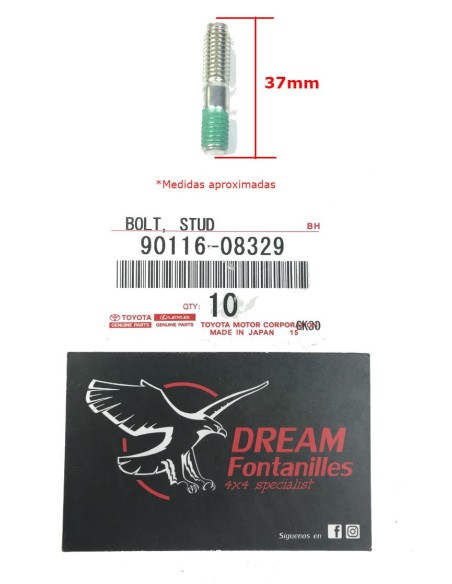 ESPARRAGO DIFERENCIAL DELANTERO 37MM  J8 ORIGINAL TOYOTA LAND CRUISER